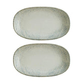 Bonna China Sway 6" x 3.5" x h:0.75" Oval Decorated Porcelain Platter (Set of 2)